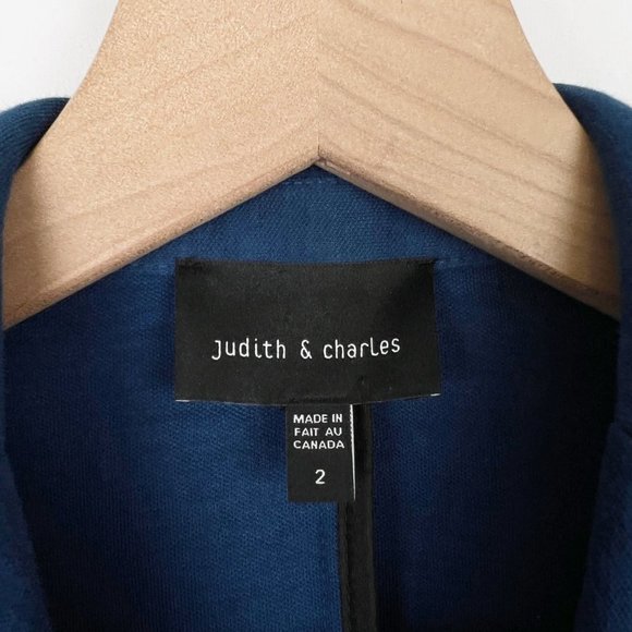 Judith & Charles Blazer Jacket Business Casual Oversized Coat Work Office Blue - Picture 3 of 8
